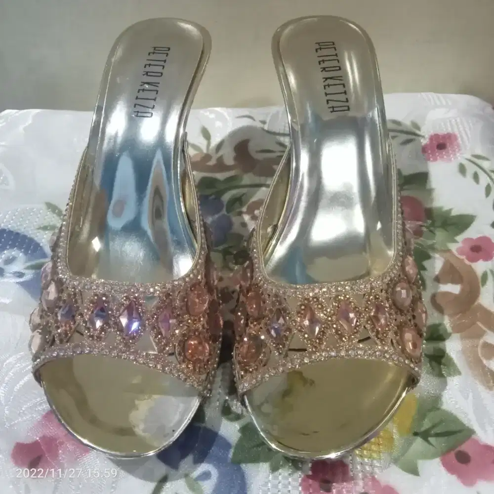 Peter Keiza Sendal Pesta Wanita Hak Kaca / Sendal Lamaran Weeding