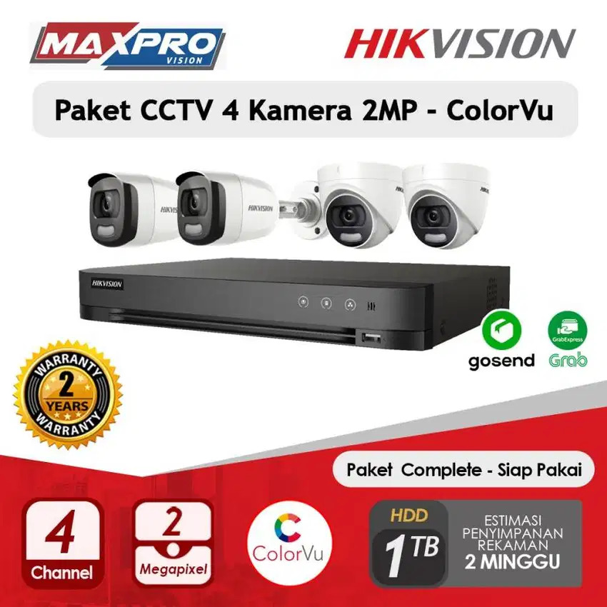 PAKET CCTV HIKVISION COLORVU 2MP