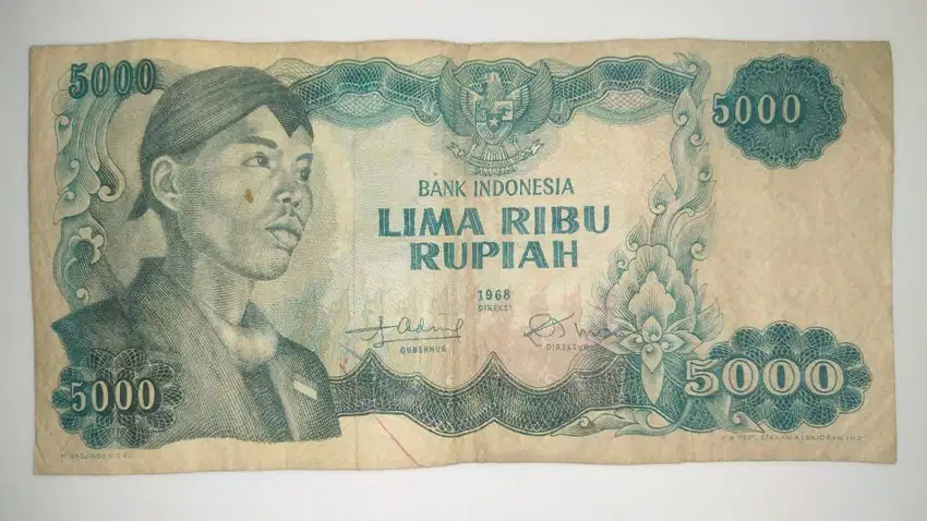 Uang Kertas Sudirman 5000 thn 1968