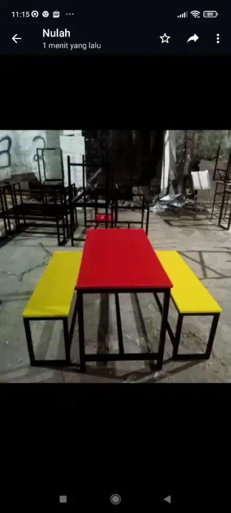Set meja cafe / meja kantin minimalis