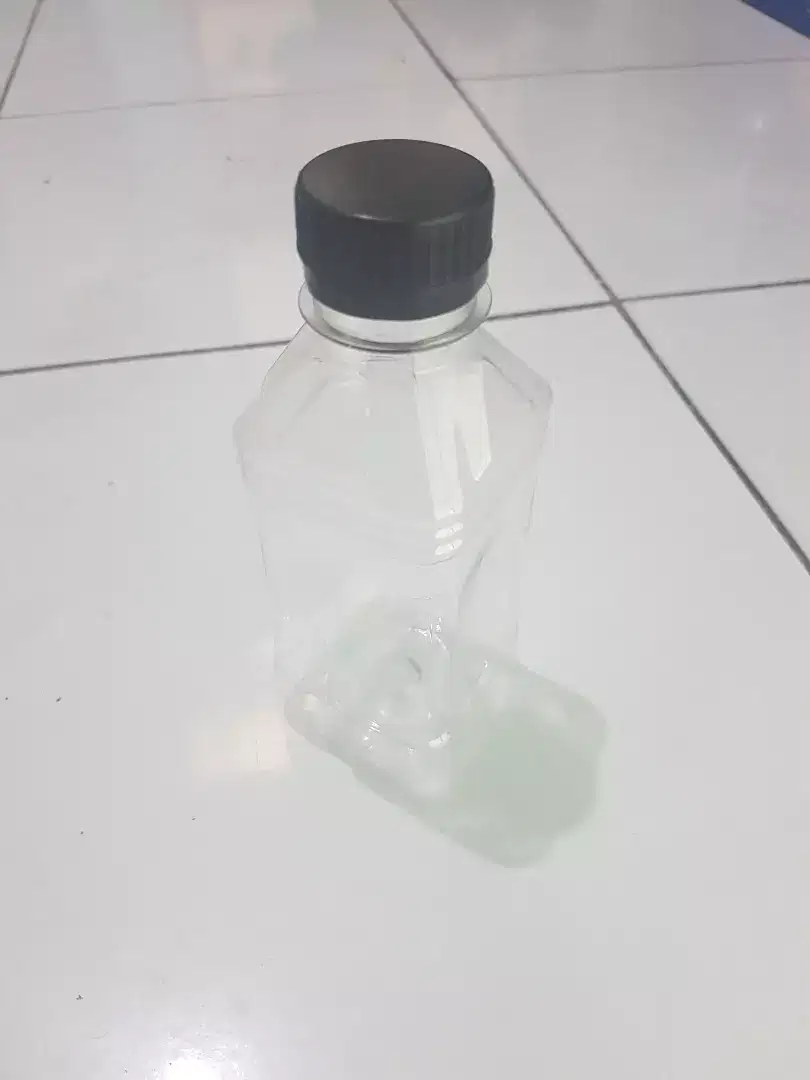 Sale! Botol Plastik Baru Ukuran 250ml Warna Tutup Hitam