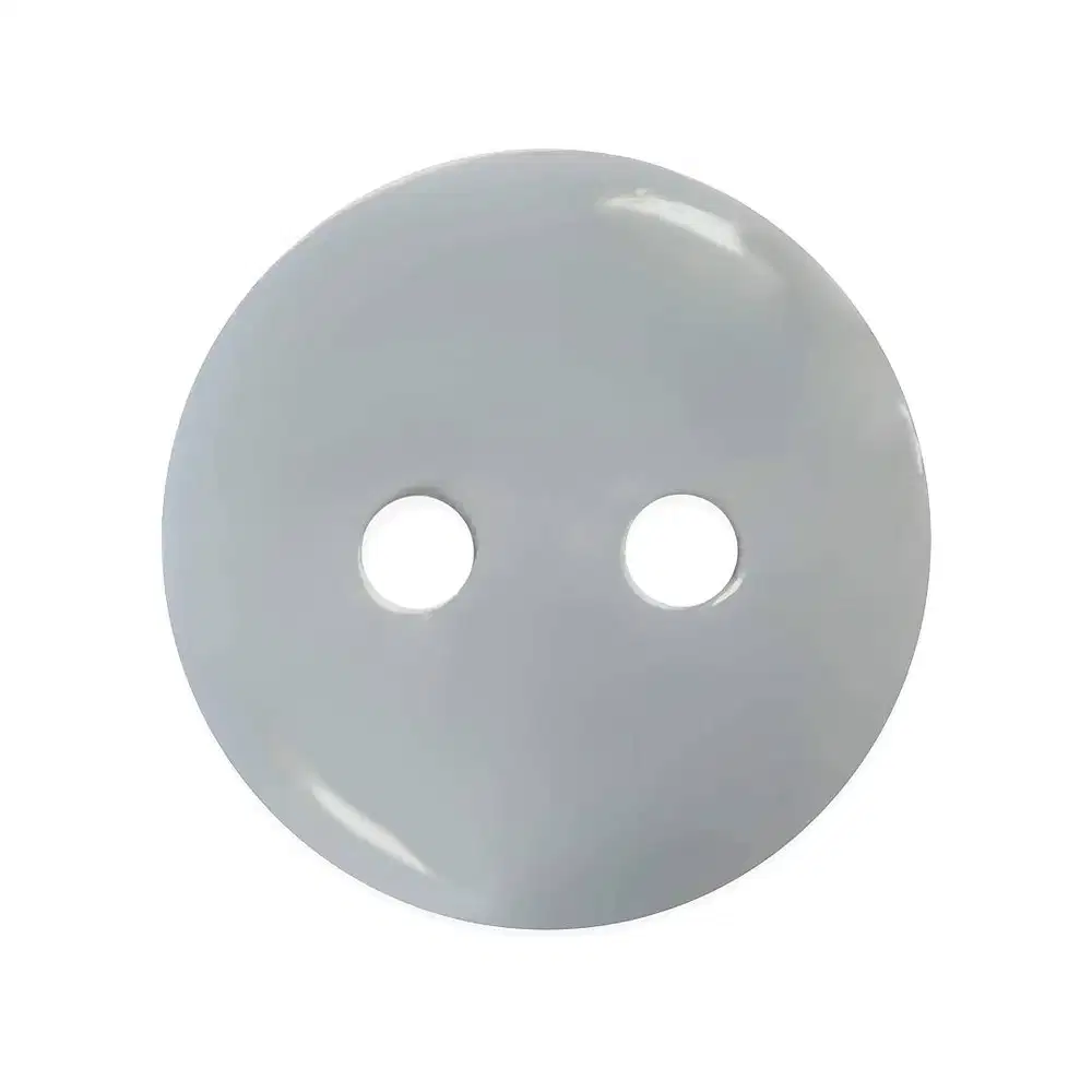 10 Pcs Kancing Resin Abu Grey 11mm 1.1cm 2 Lubang Pakaian Kemeja Baju