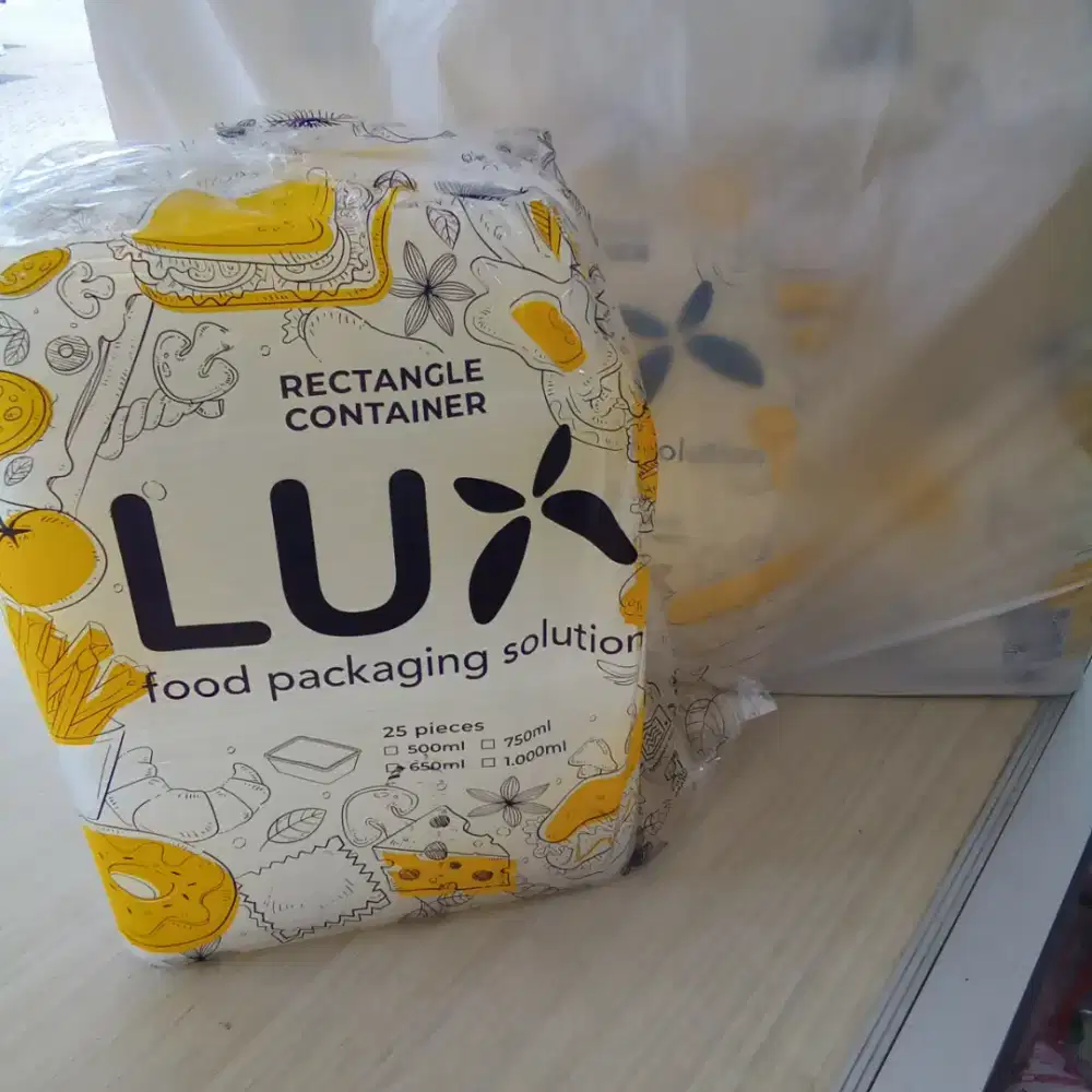 Thinwall 650ml Lux Rectangular bening (25pcs/pack)