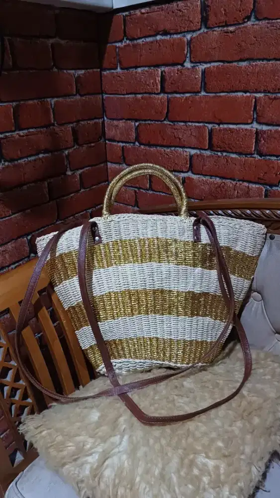 Tas rajut tali panjang kulit