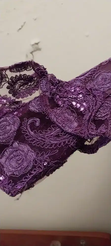 Kebaya ungu brokat XL