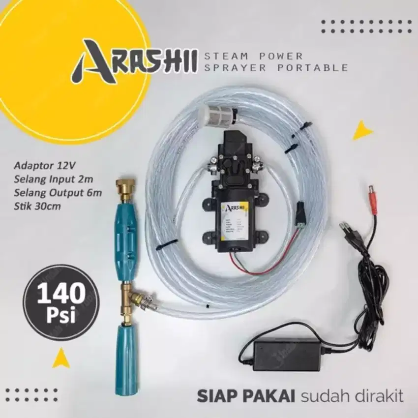 Mesin Steam Cuci AC Motor Spray Portable 140 dan 180 PSI ARASHI RAIDEN