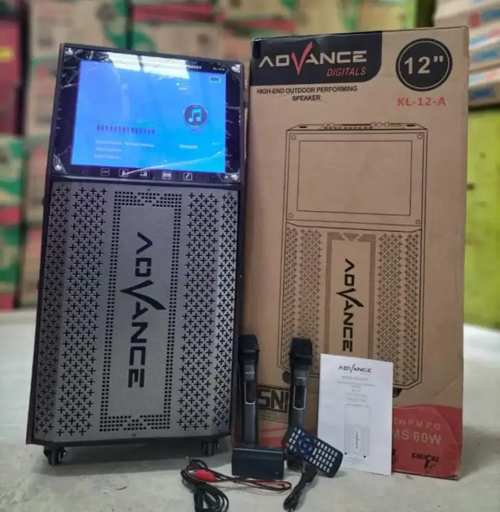 Speaker TV karaoke Portabel Advance KL-12  free 2 mic