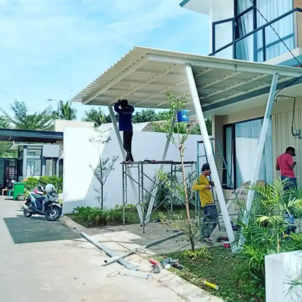 kanopi atap alderon putih