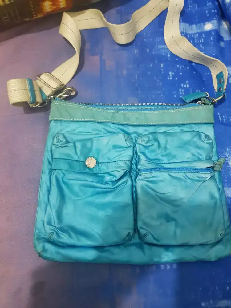 Slempang coach ori mulus mix nylon tebal dan kulit ukuran 30x30