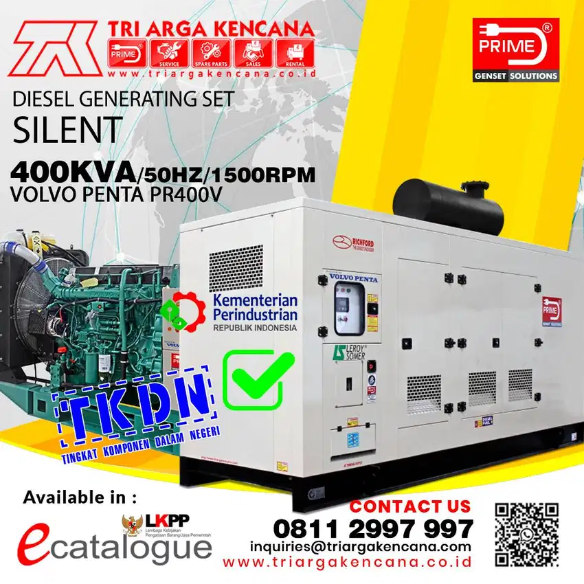 Ready Stock Genset PRIME Volvo Penta 400 KVA