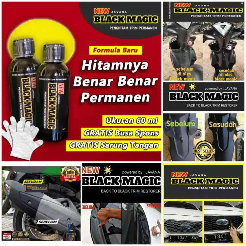 Penghitam Permanen Body Motor Mobil Black Magic