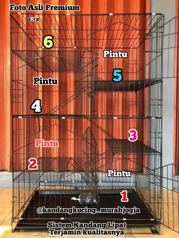 HALLO NEW KANDANG KUCING PREMIUM TINGKAT 5