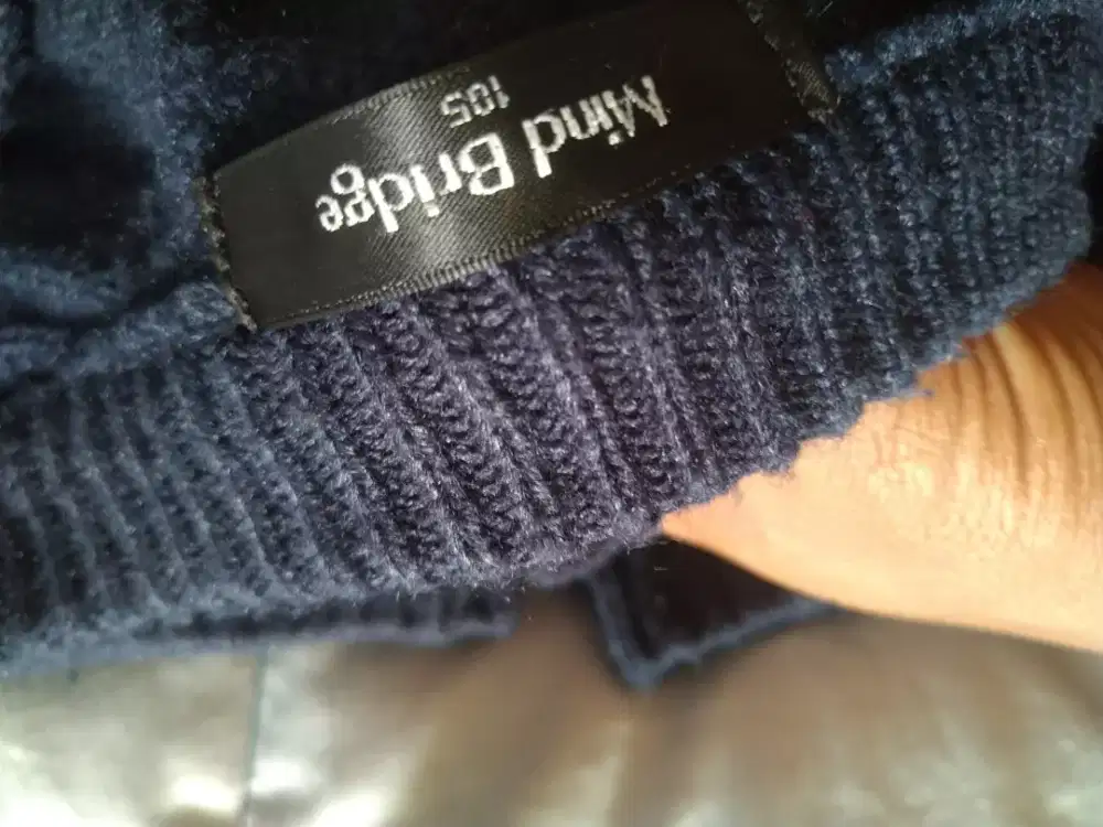 Sweater knit pria warna navy