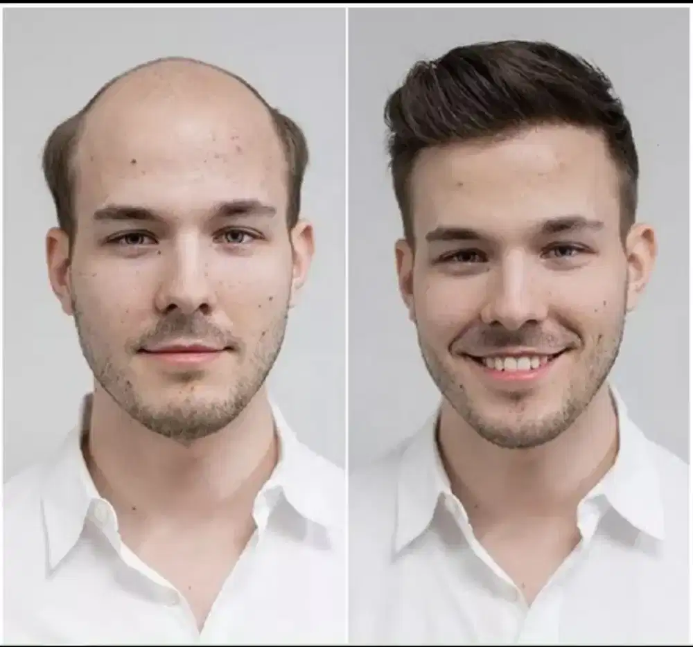 Wig pria rambut asli-solusi anti botak instan