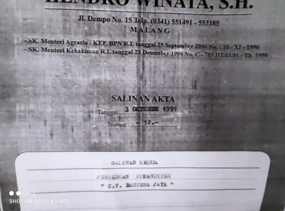 DIJUAL CV perdagangan usia 30 tahun