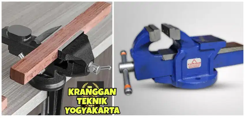 (KRANGGAN TEKNIK)Tanggem besi catok meja ragum putar paron bor duduk
