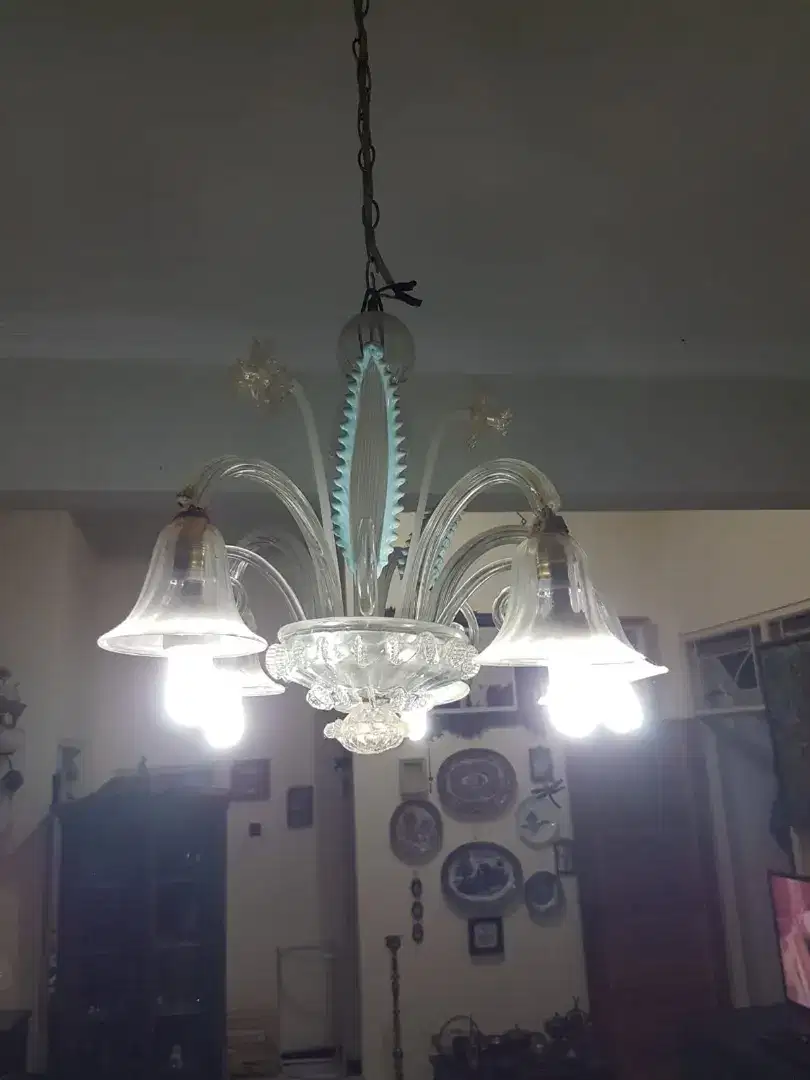 Lampu gantung kristal antik made in italy