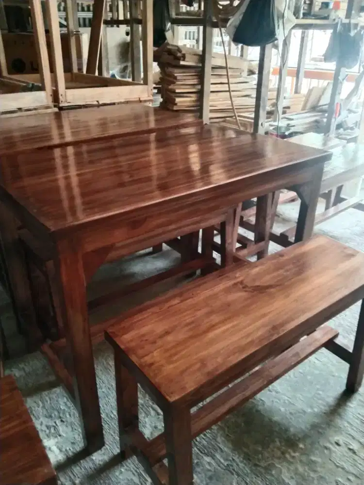 Set mej bangku panjang