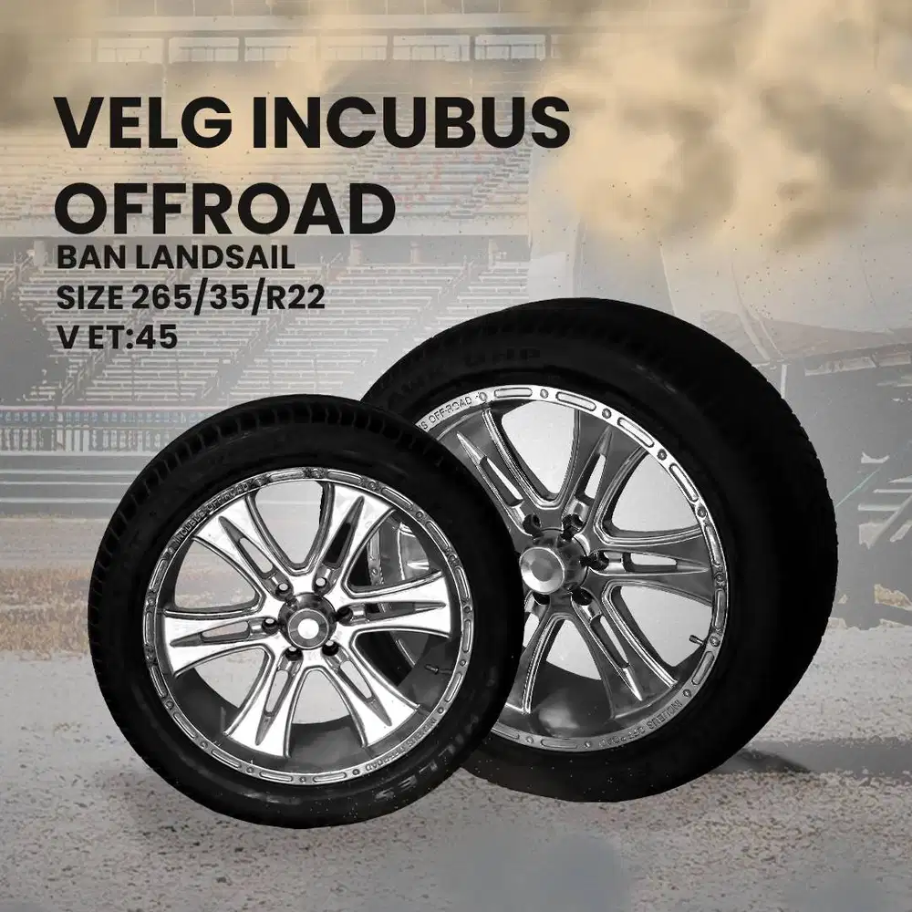 Velg Incubus Off Road, Ban Achilles. Ring 22. PCD 6 X 139,7. Mulus