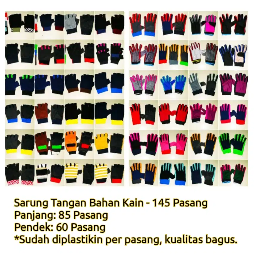 Dijual Borongan Murah Sarung Tangan Bahan Kain Pria/Wanita - 145Pasang