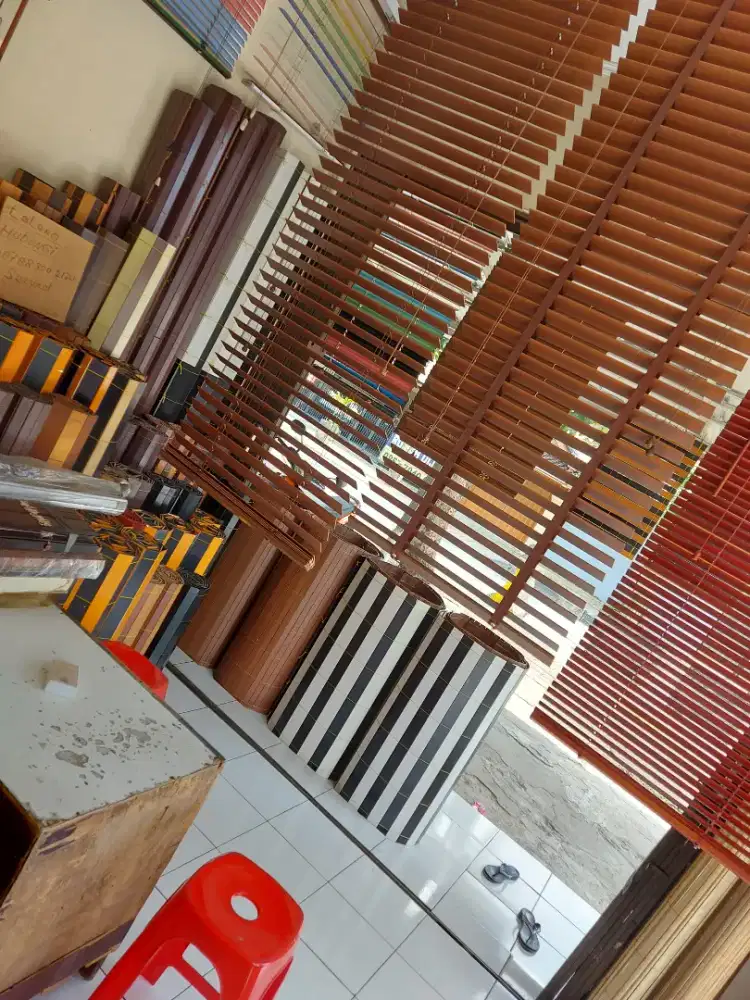 Tirai kayu belahan 5cm  & 2,5cm