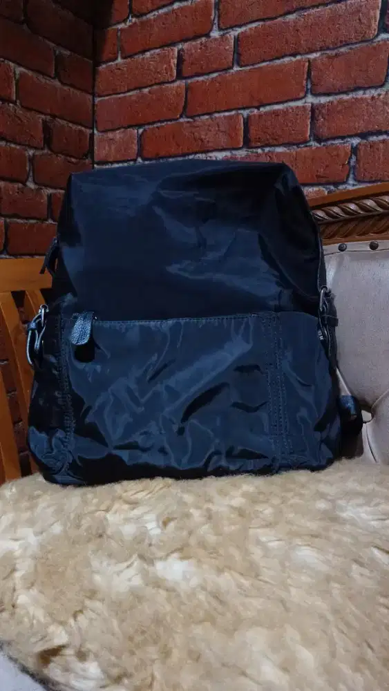 Tas ransel wanita bahan nyilon + kulit