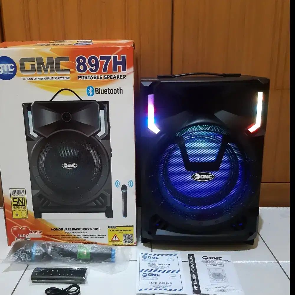 GMC 897H Speaker Bluetooth Karaoke 8 Inchi ( BEKAS Seperti BARU )