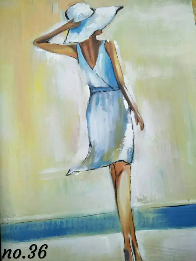 Lukisan canvas cat minyak asli