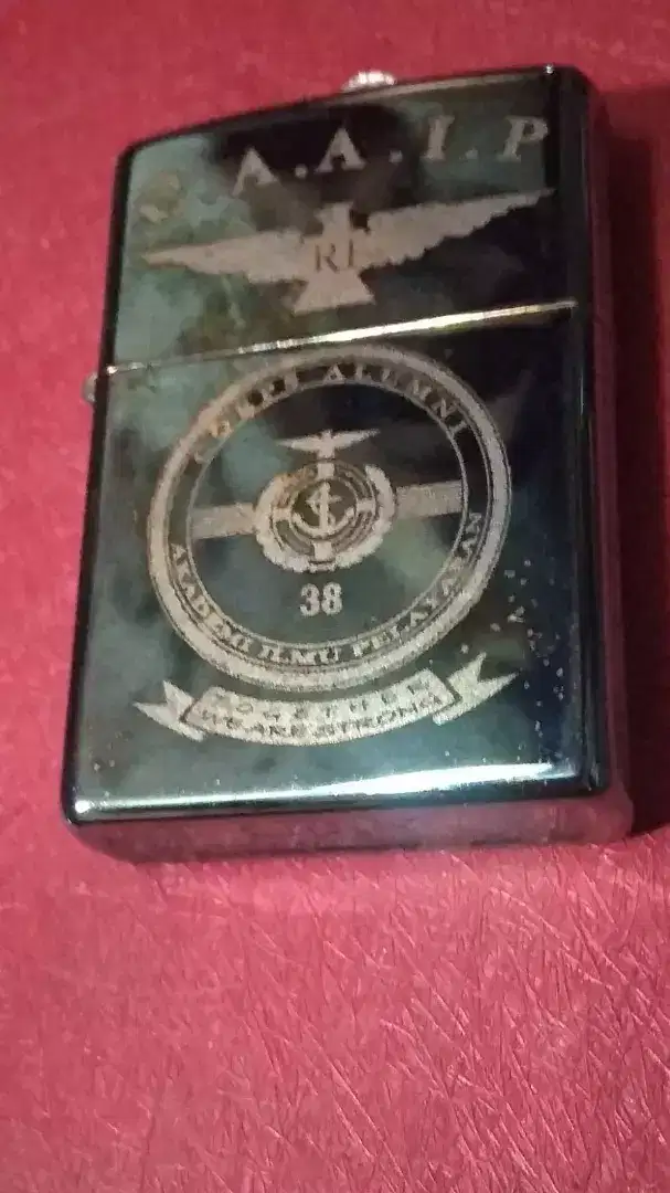 Korek Zippo biru bunglon dg cap Corps Alumni Akademi ilmu Pelayaran