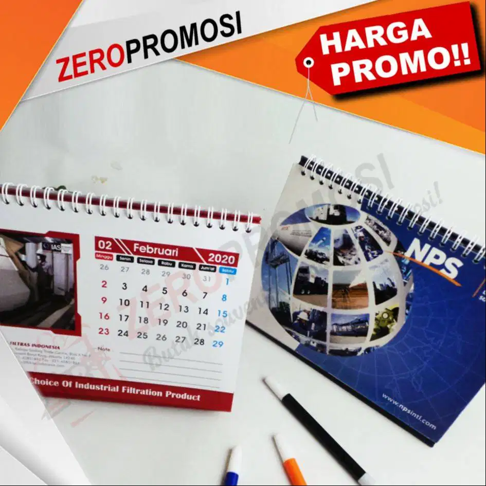Souvenir Kalender Meja Duduk Landscape Custom Promosi