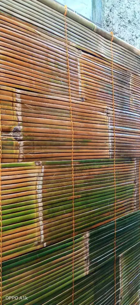 Tirai bambu,krey,wide bambu non vernis atau vernis