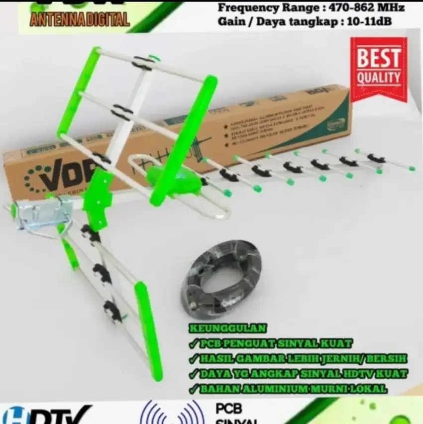 Pemasangan Antena TV VDR + Kabel TV 15 M, kuat & peka tangkap Sinyal
