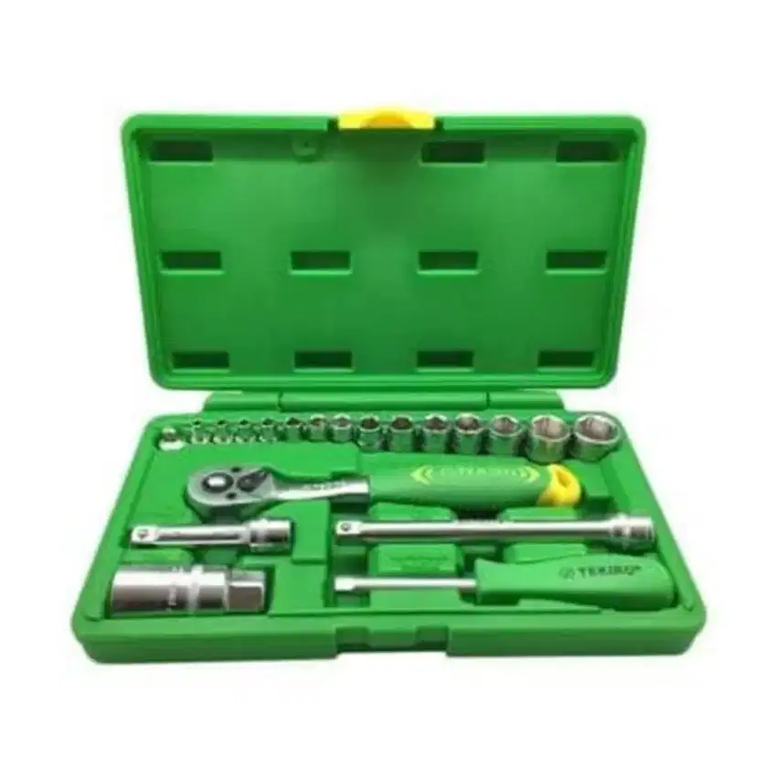 Kunci Sok Set TEKIRO 1/4 - 3/8 21 pcs - Shock Socket Set Box Plastik