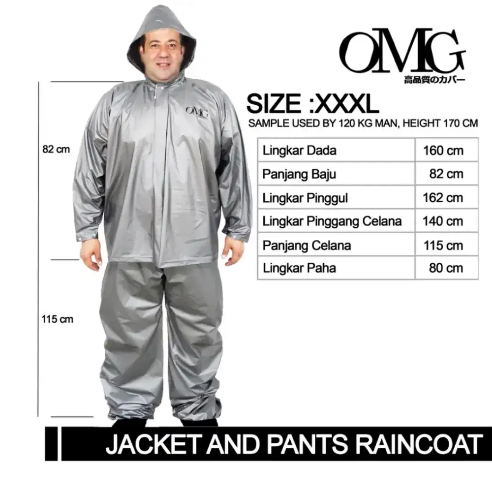 Jas Hujan Super Jumbo XXXL OMG Jaket Celana Tebal Bagus High Quality.