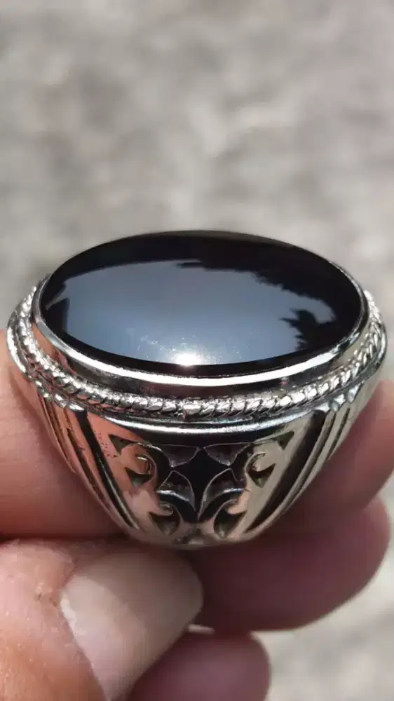 Jual Batu Cincin Black Yaman Red Laser Big Top