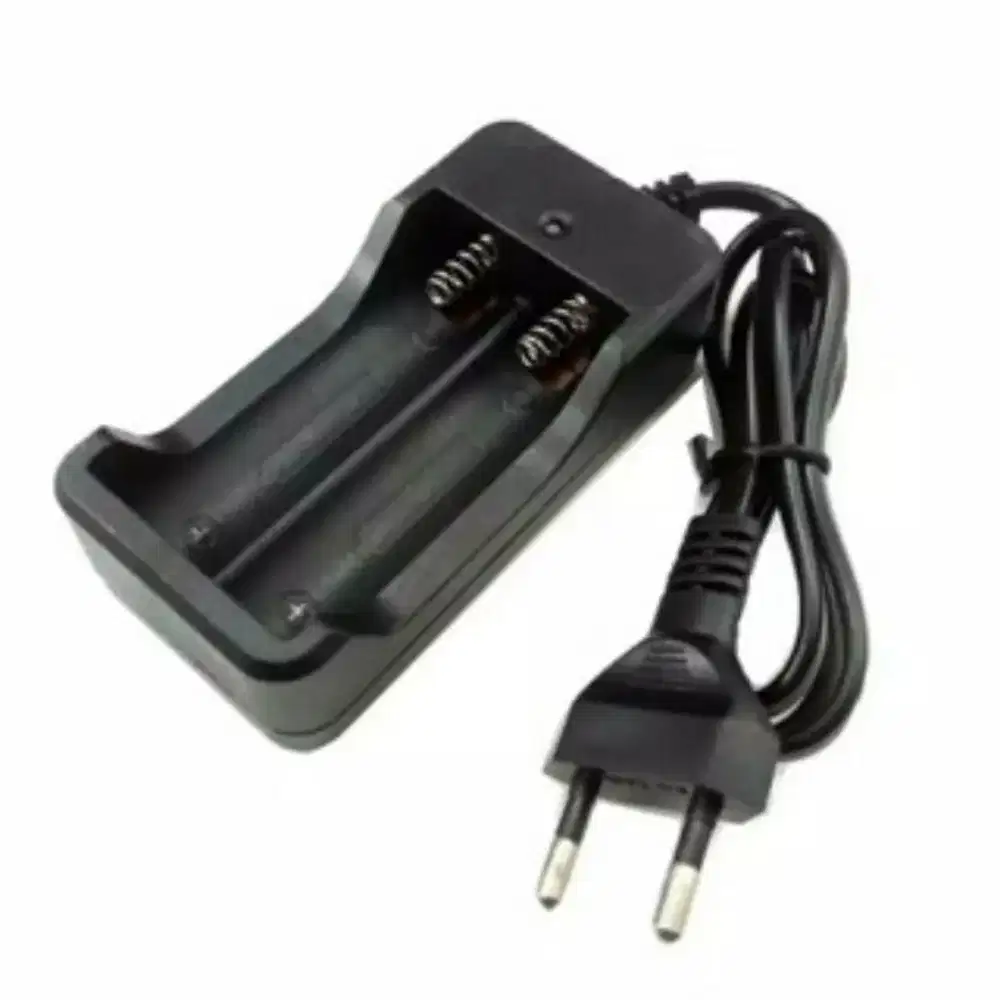 charger batrai 18650 Hitam 2 slot (new)
