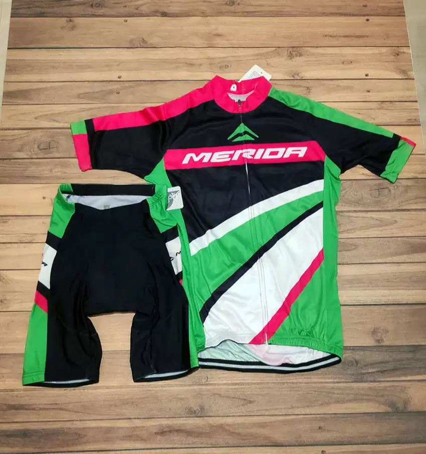 Jersey Roadbike Set Team Merida Celana Baju Sepeda Size S