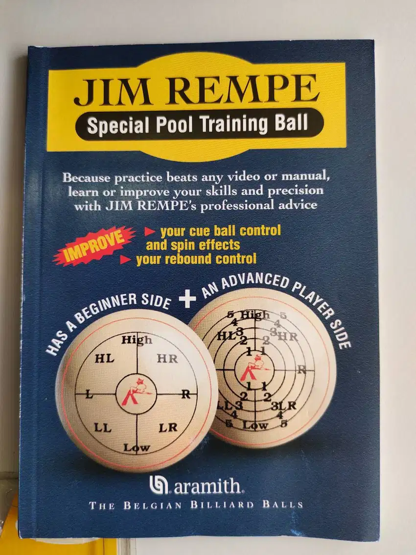 Aramith-Special Pool Training Ball Jim Rempe 2 1/4,Bola Biliar Latihan