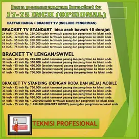 JASA PASANG BRACKET TV 32-85 INCLUDE BRACKET TV BISA COD