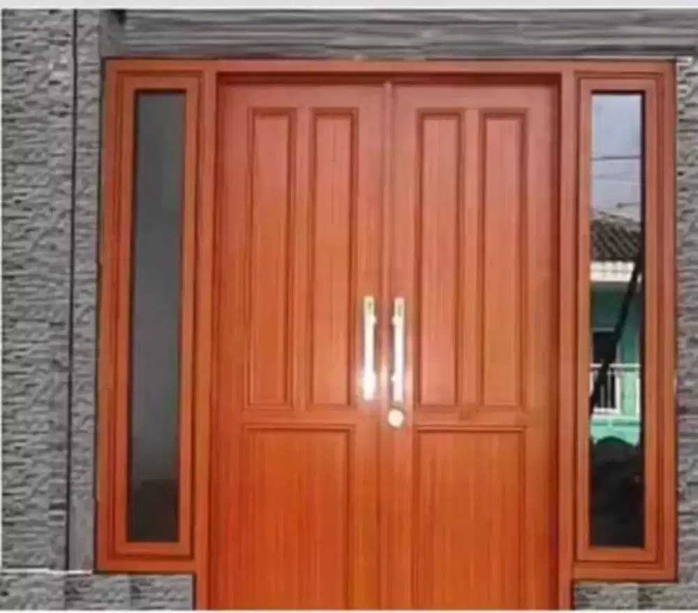 1 set kusen pintu kupu2 jati