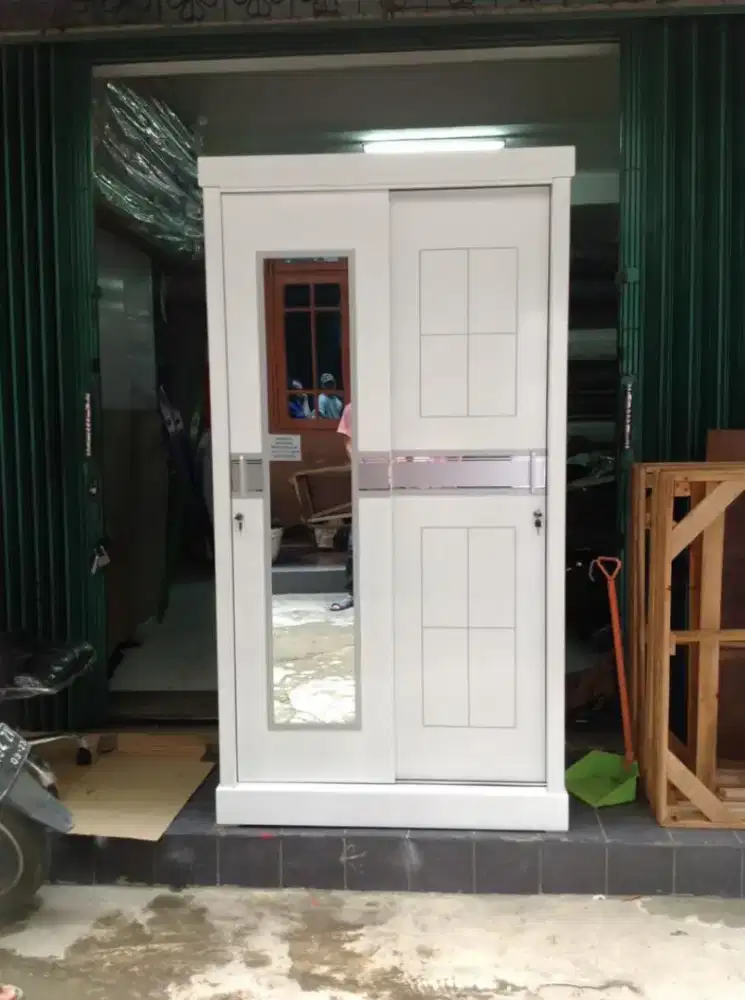 Lemari Pakaian 2 Pintu Sliding/ Lemari Baju 2 Pintu Sliding Plywood 43