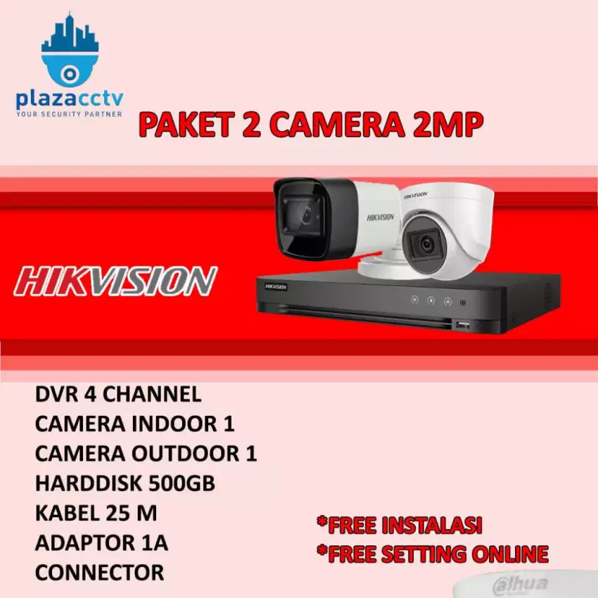 PAKET 2 CAMERA HIKVISION 2MP