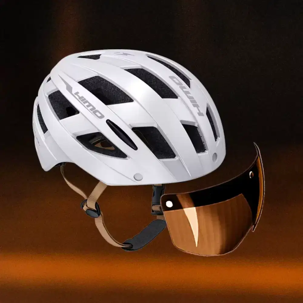 himo helm sepeda bike  visor breathable shockproof with tali  light
