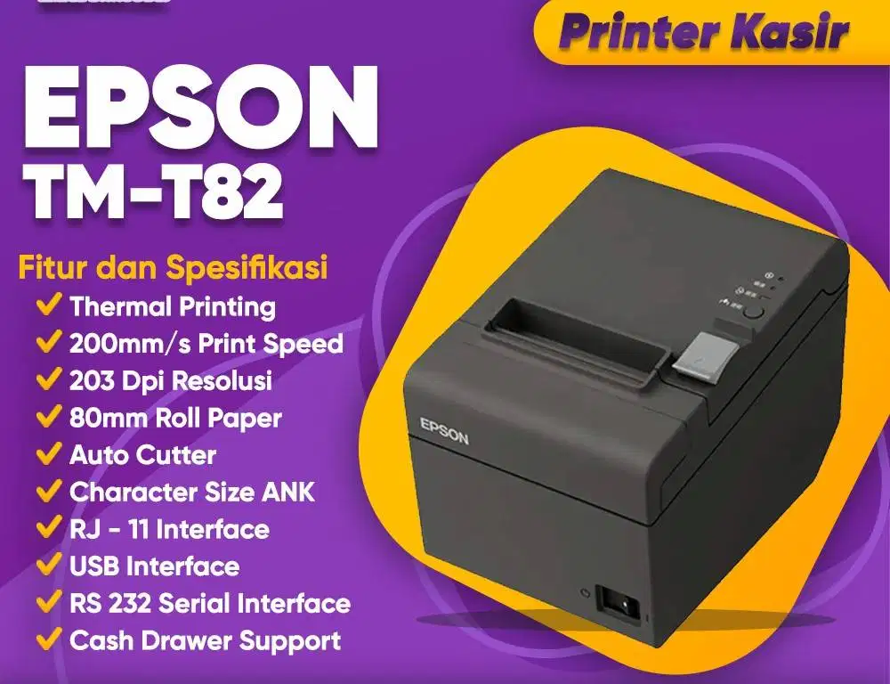 PRINTER POS KASIR THERMAL EPSON TMT82 - TMT 82 TM-T82 LAN ETHERNET