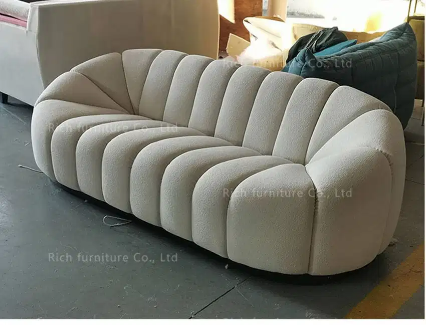 Sofa Teddy Ruang Tamu Modern Lengan Rendah Sofa Teddy Shearling