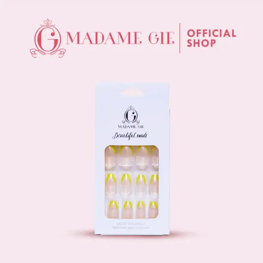 Madame Gie Fake Nail Art - Kuku Palsu Yellow Tip