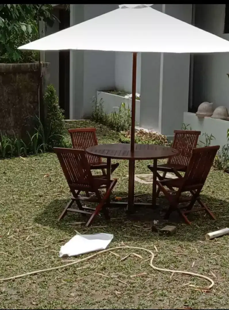 Meja taman,meja payung jati,meja kolam,meja cafe,kursi lipat jati