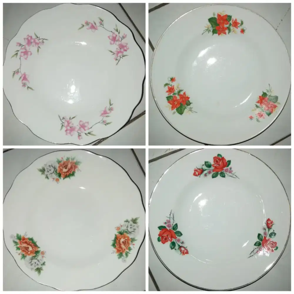 piring makan gambar bunga,