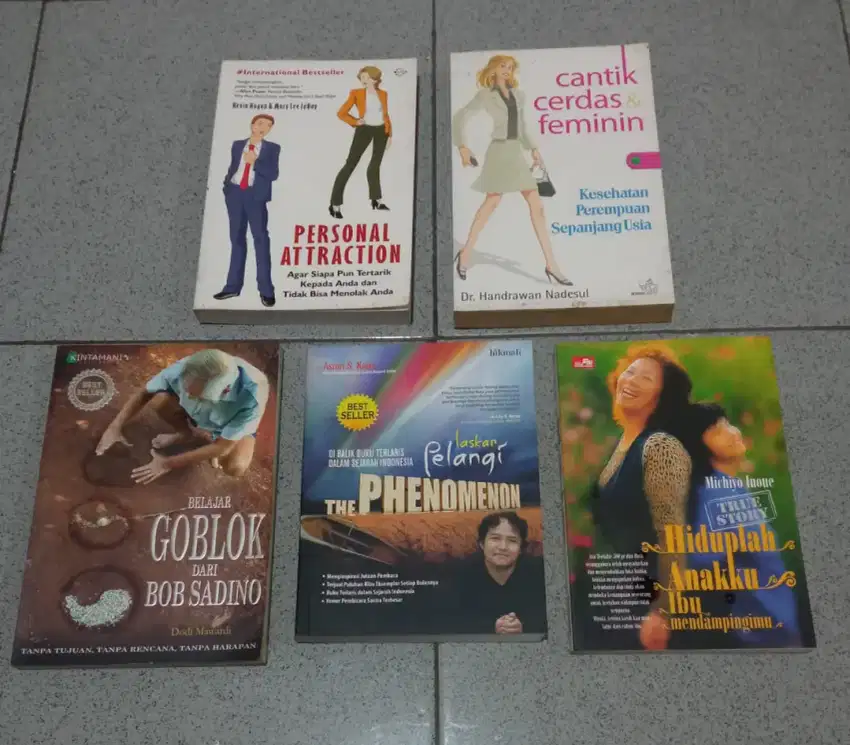 JUAL MURAH 5 BUKU LASKAR PELANGI & BELAJAR GOBLOK BOB SADINO & LAINNYA
