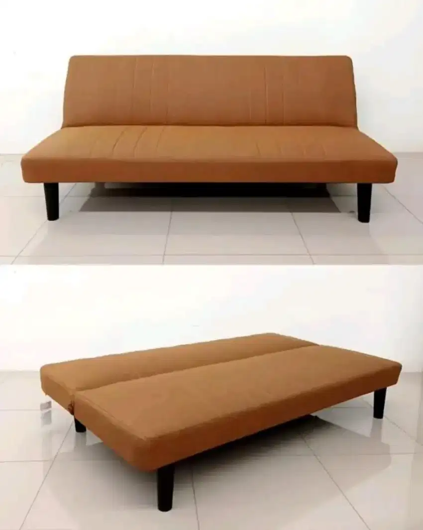 Sofa Bed Selma Abu-Abu & Coklat